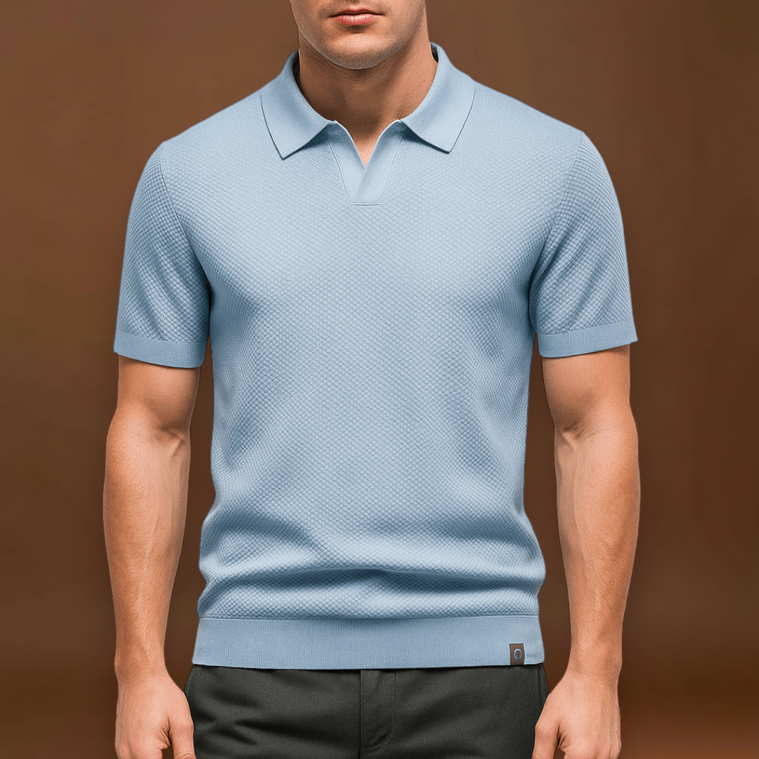 Camisa Polo em Mistura de Poliéster - Malha Texturada e Fácil Fluxo de Ar