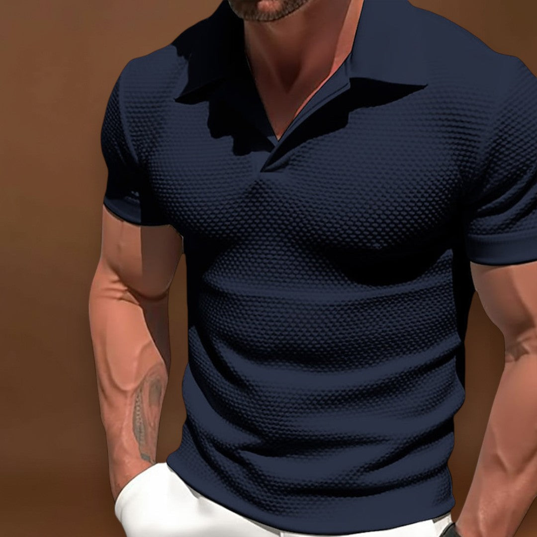 Polo em Mistura de Poliéster - Gola com Zíper e Movimento Livre dos Braços