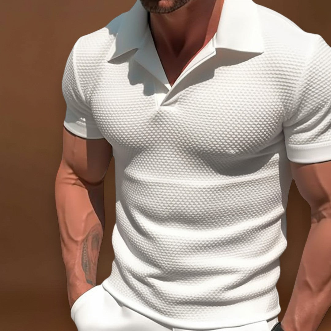 Polo em Mistura de Poliéster - Gola com Zíper e Movimento Livre dos Braços