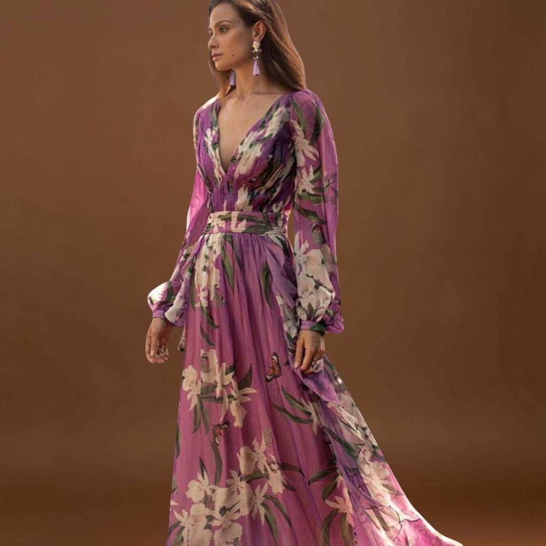 Cláudia - Vestido maxi elegante de alta qualidade