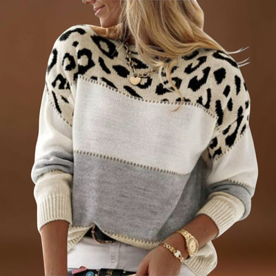 Andreia - Camisola descontraída com padrão leopardo