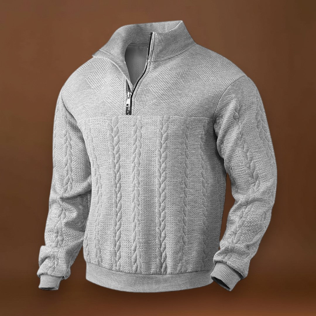 João | Suéter Meio-Zíper Trama Microfina Respirável
