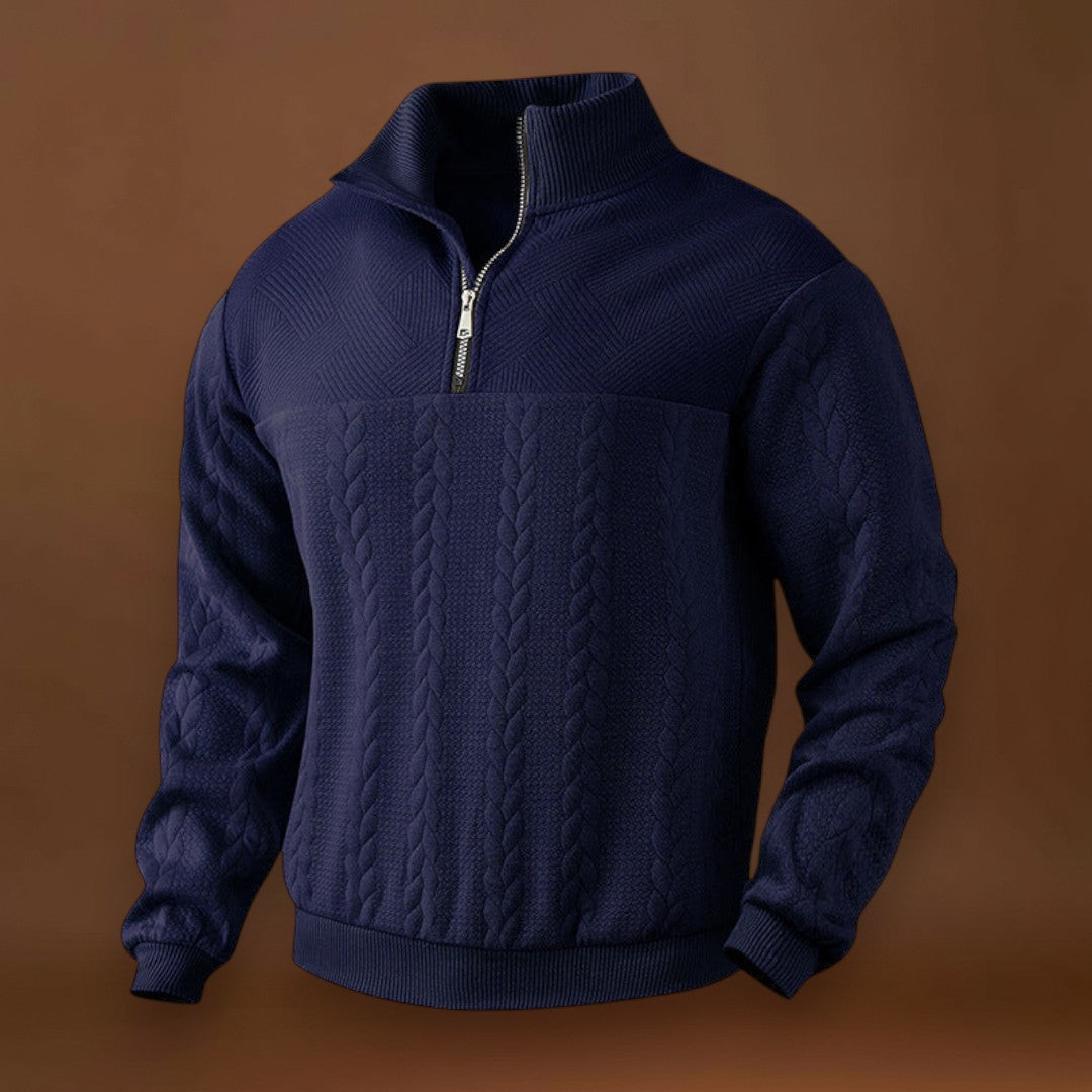 João | Suéter Meio-Zíper Trama Microfina Respirável