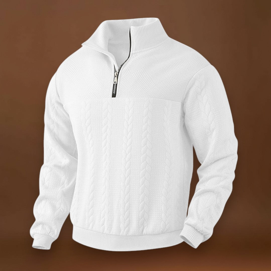 João | Suéter Meio-Zíper Trama Microfina Respirável