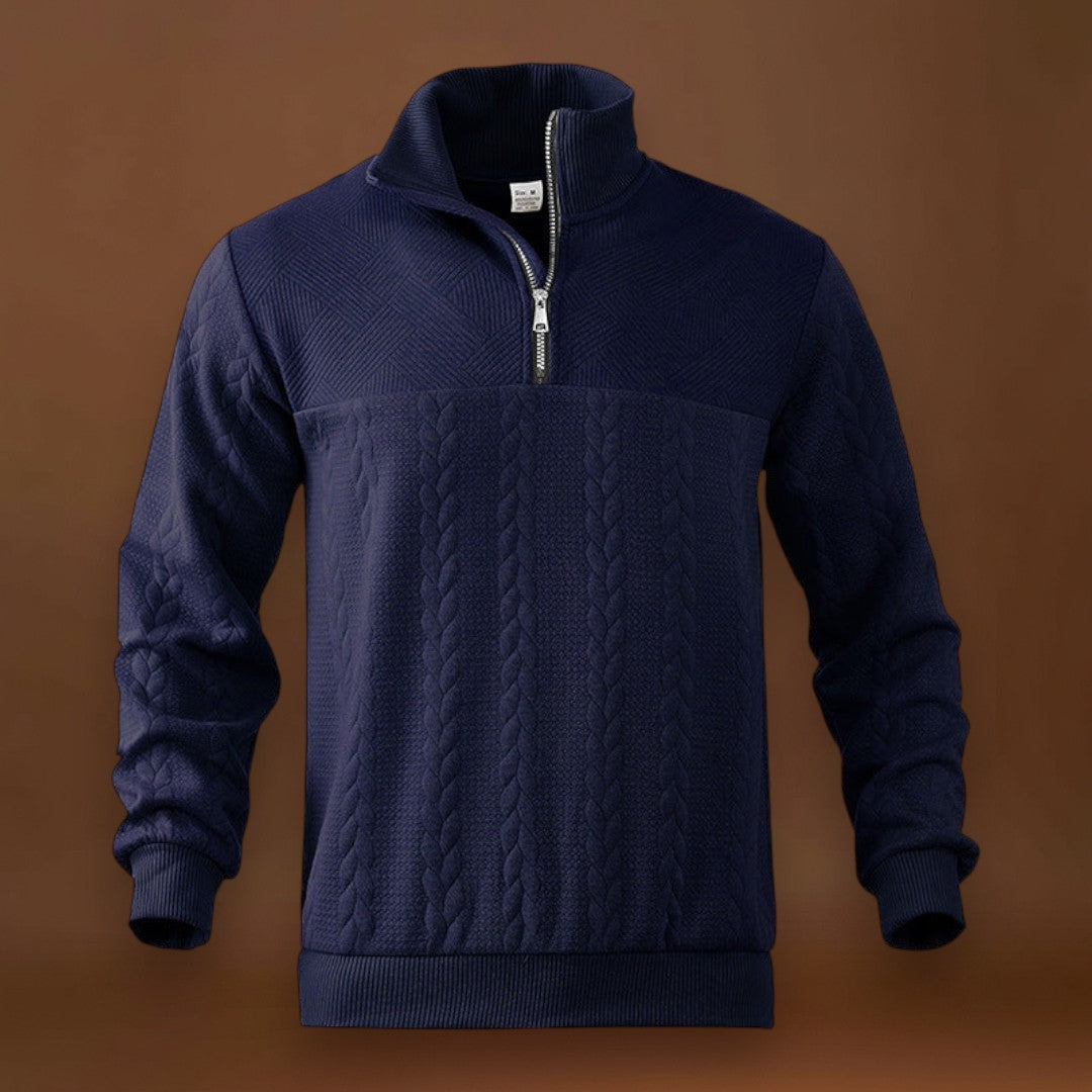 João | Suéter Meio-Zíper Trama Microfina Respirável