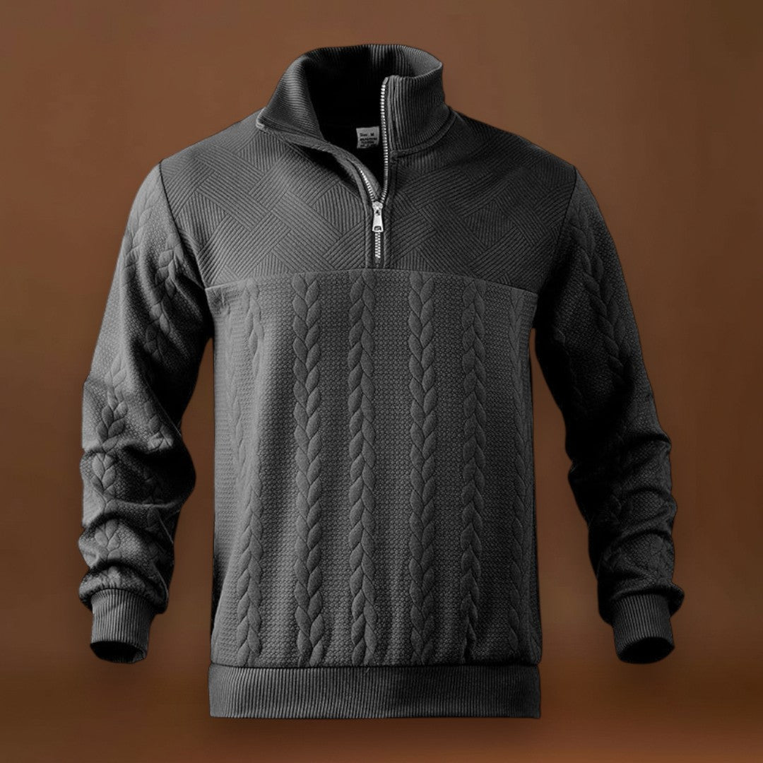 João | Suéter Meio-Zíper Trama Microfina Respirável