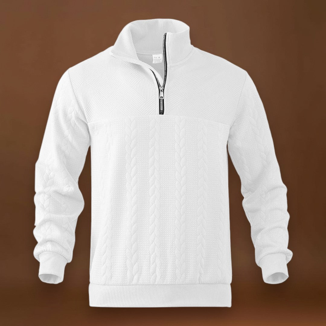 João | Suéter Meio-Zíper Trama Microfina Respirável