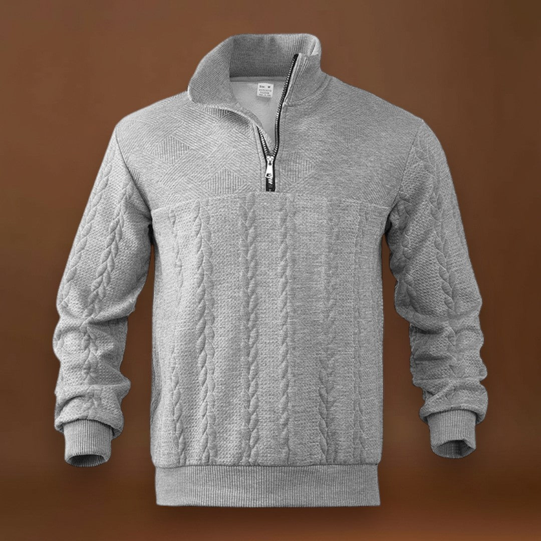 João | Suéter Meio-Zíper Trama Microfina Respirável