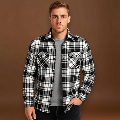 Camisa Jaqueta Acolchoada – Exterior em Xadrez e Calor Uniforme