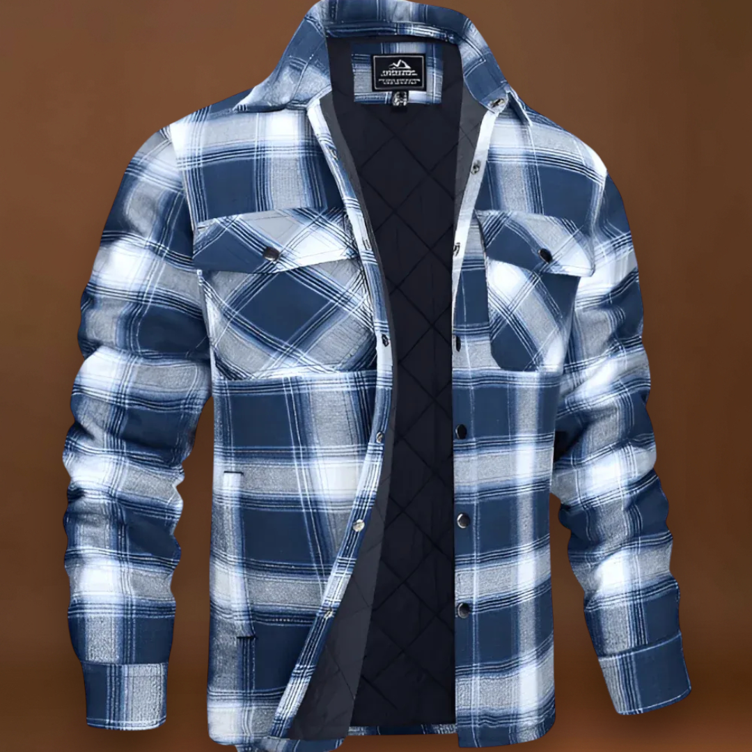 Camisa Jaqueta Acolchoada – Exterior em Xadrez e Calor Uniforme