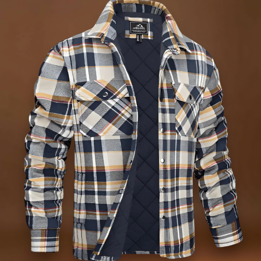 Camisa Jaqueta Acolchoada – Exterior em Xadrez e Calor Uniforme