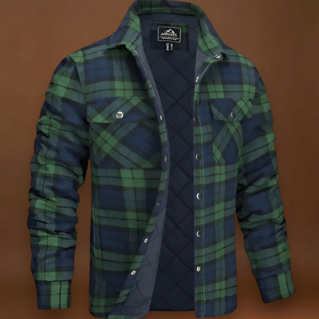 Camisa Jaqueta Acolchoada – Exterior em Xadrez e Calor Uniforme