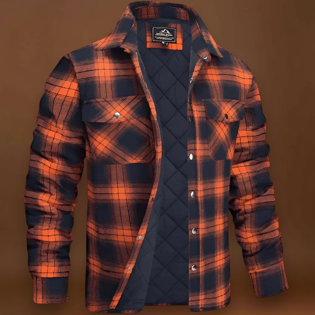 Camisa Jaqueta Acolchoada – Exterior em Xadrez e Calor Uniforme