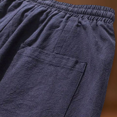 Riku - Calças harém de algodão confortáveis Preto