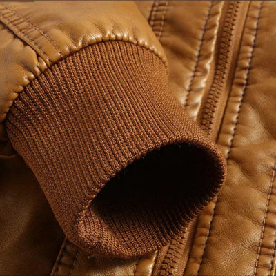 Jaxon - Jaqueta de couro com capuz