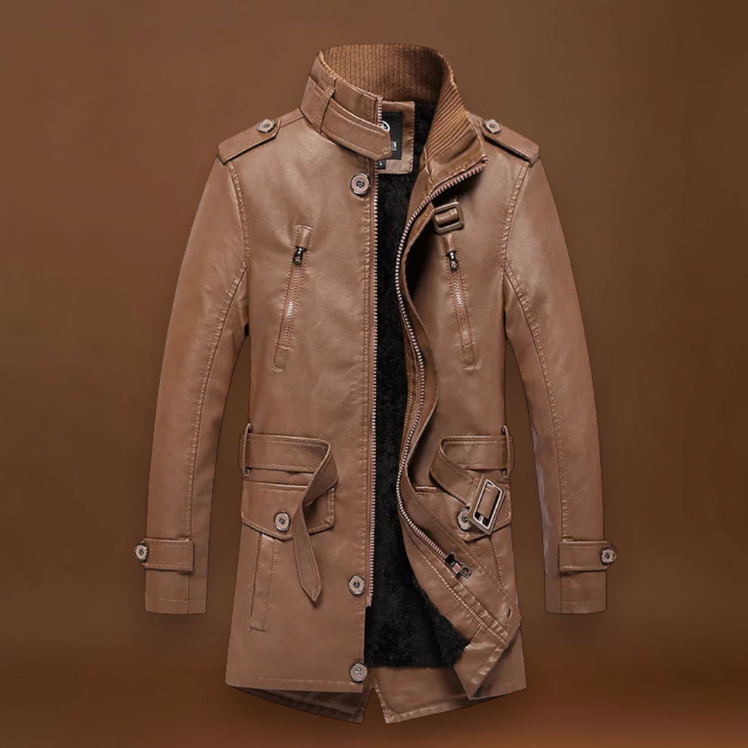 Cole - Jaqueta de couro longa