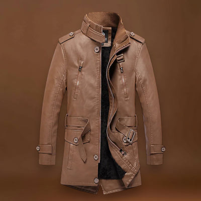 Cole - Jaqueta de couro longa