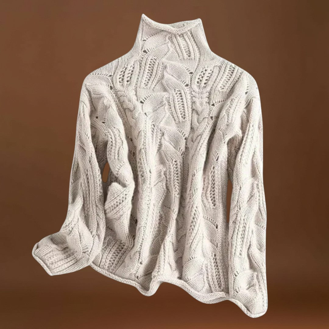 Luana – Camisola de caxemira com padrão trançado