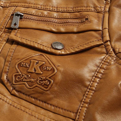 Jaxon - Jaqueta de couro com capuz