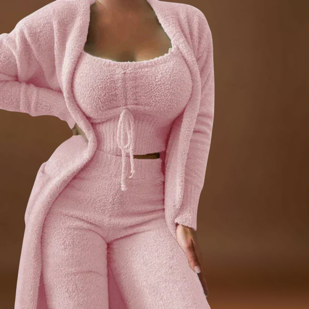 Raquel - Conjunto de Pijama de 3 Peças