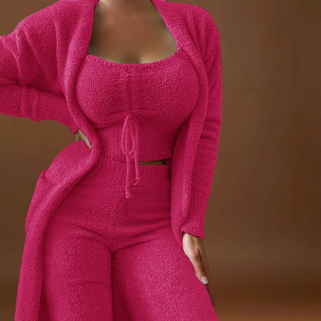 Raquel - Conjunto de Pijama de 3 Peças