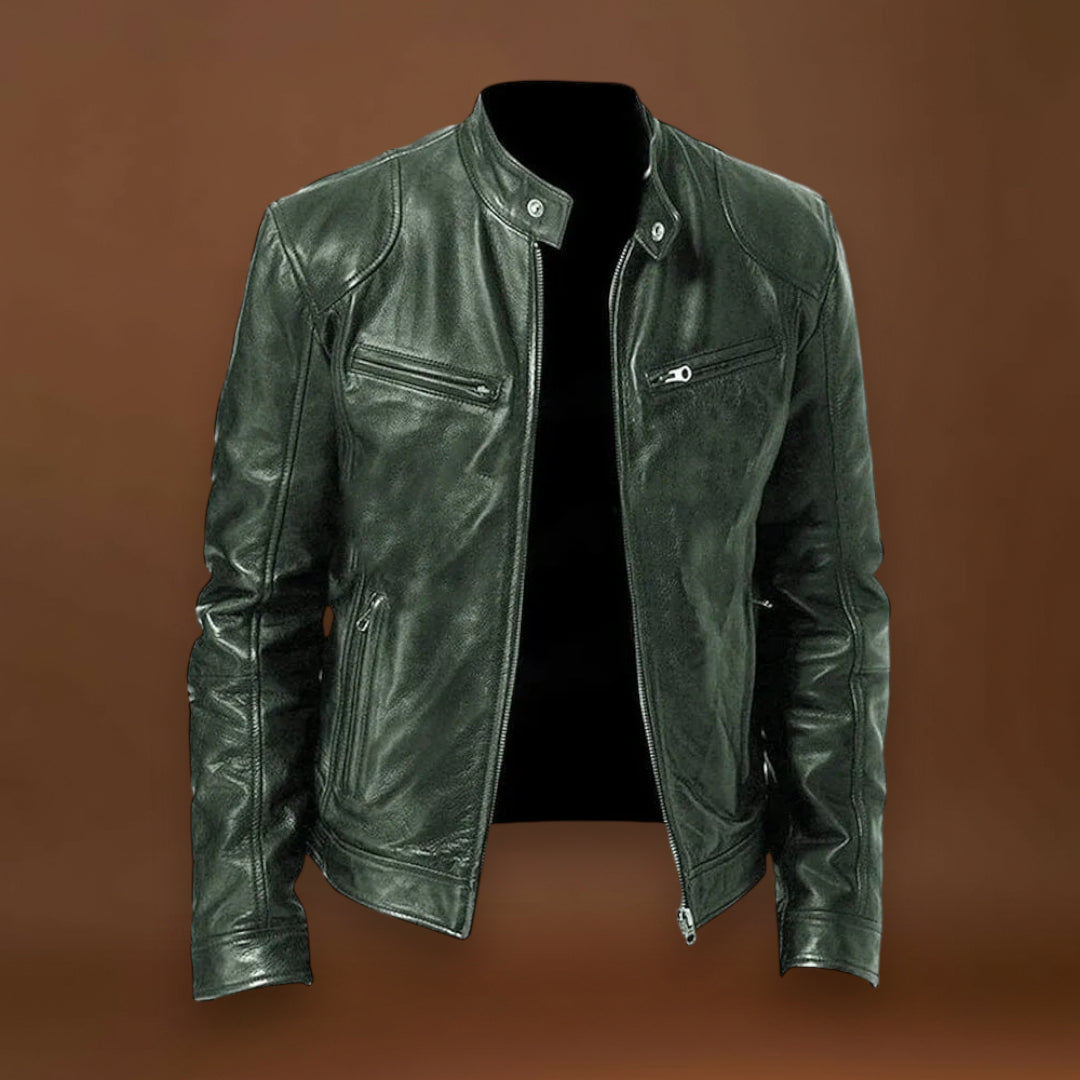 Victor - Jaqueta de Couro Casual: Estilo Atemporal e Conforto