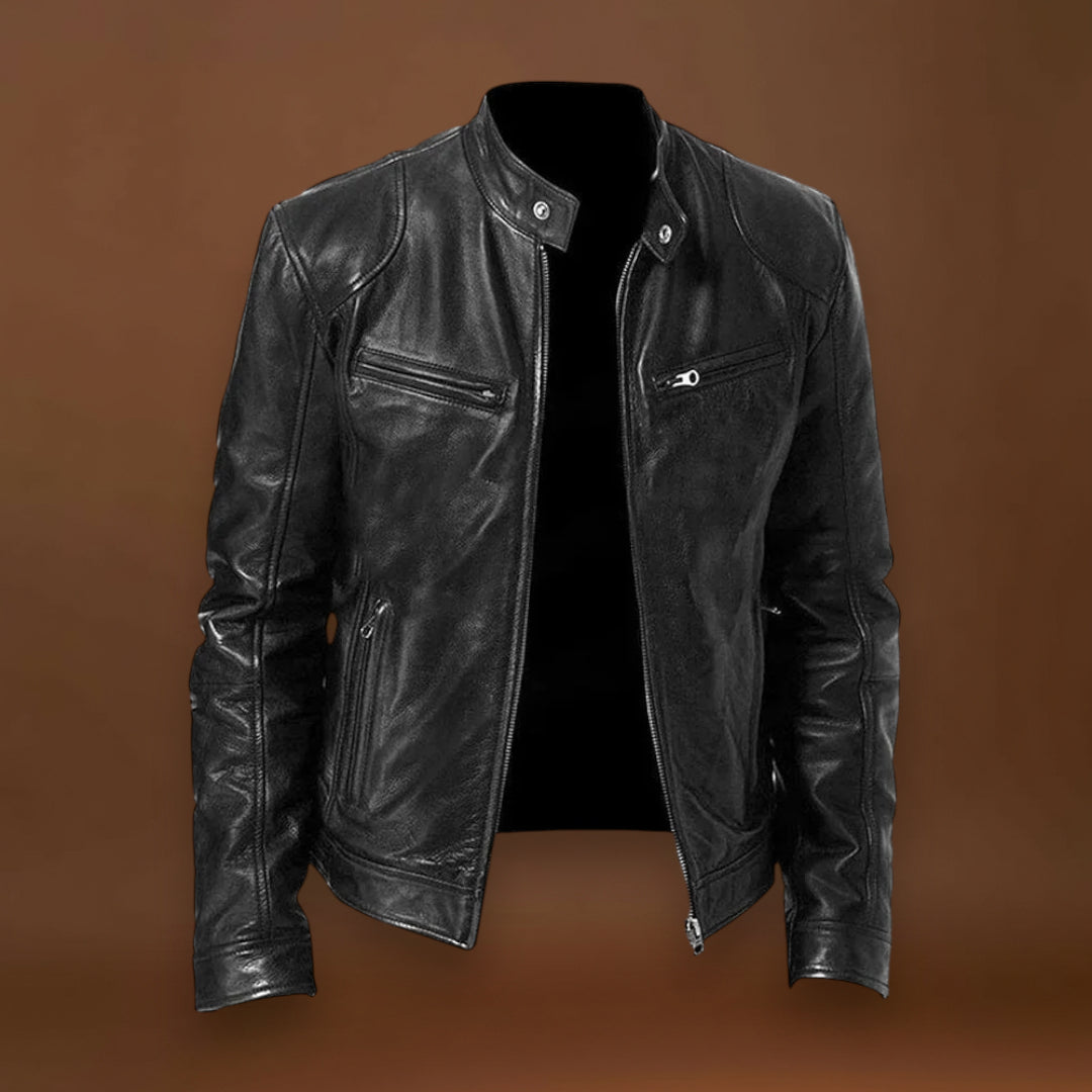 Victor - Jaqueta de Couro Casual: Estilo Atemporal e Conforto