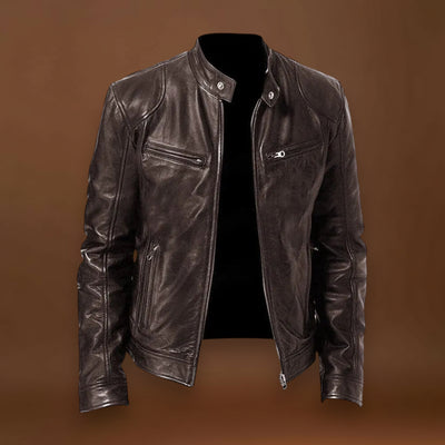 Victor - Jaqueta de Couro Casual: Estilo Atemporal e Conforto