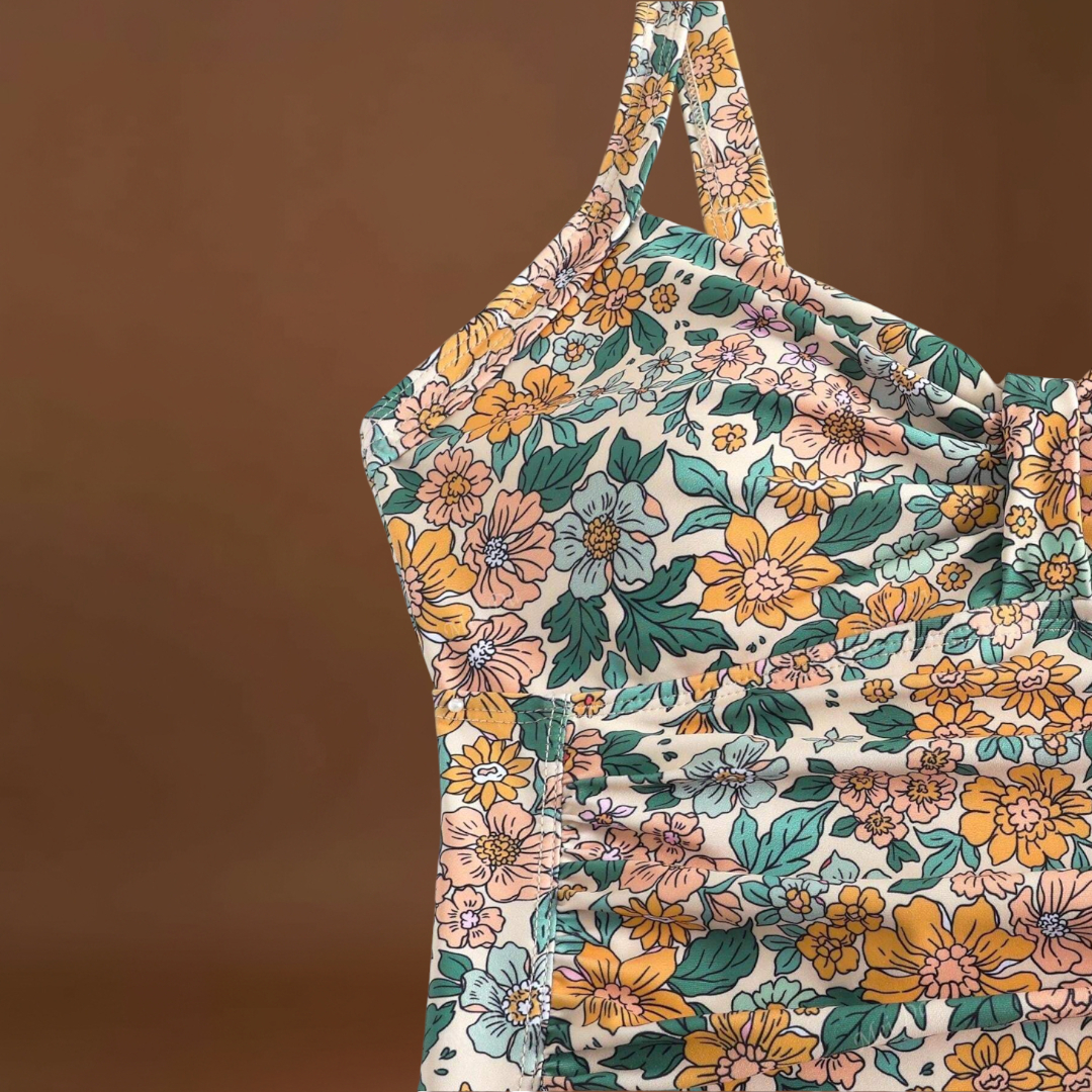 Luísa - Fato de banho com decote halter floral