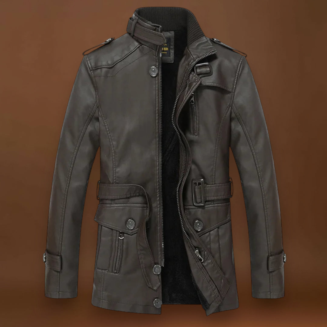 Cole - Jaqueta de couro longa