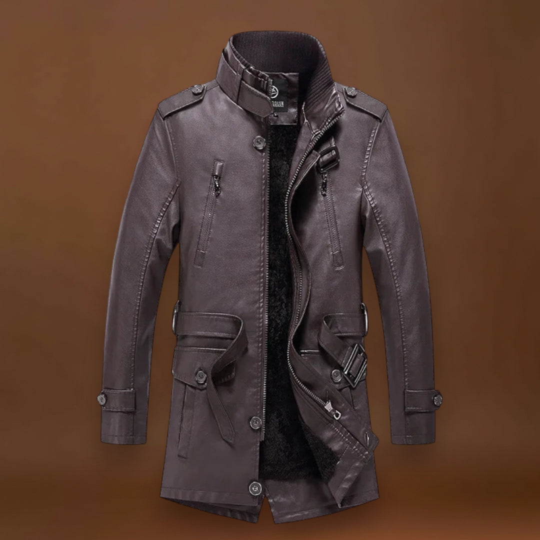 Cole - Jaqueta de couro longa