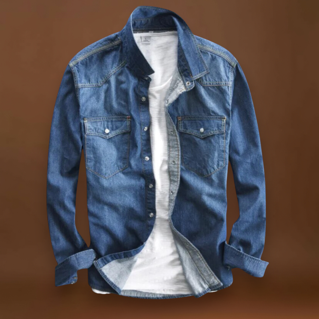 Camisa - Mistura Escovada com Botões à Frente e Ajuste Quente e Respirável