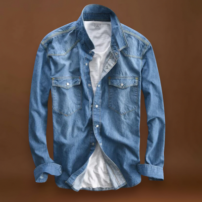 Camisa - Mistura Escovada com Botões à Frente e Ajuste Quente e Respirável