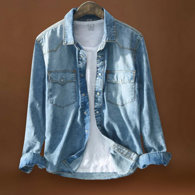 Camisa - Mistura Escovada com Botões à Frente e Ajuste Quente e Respirável