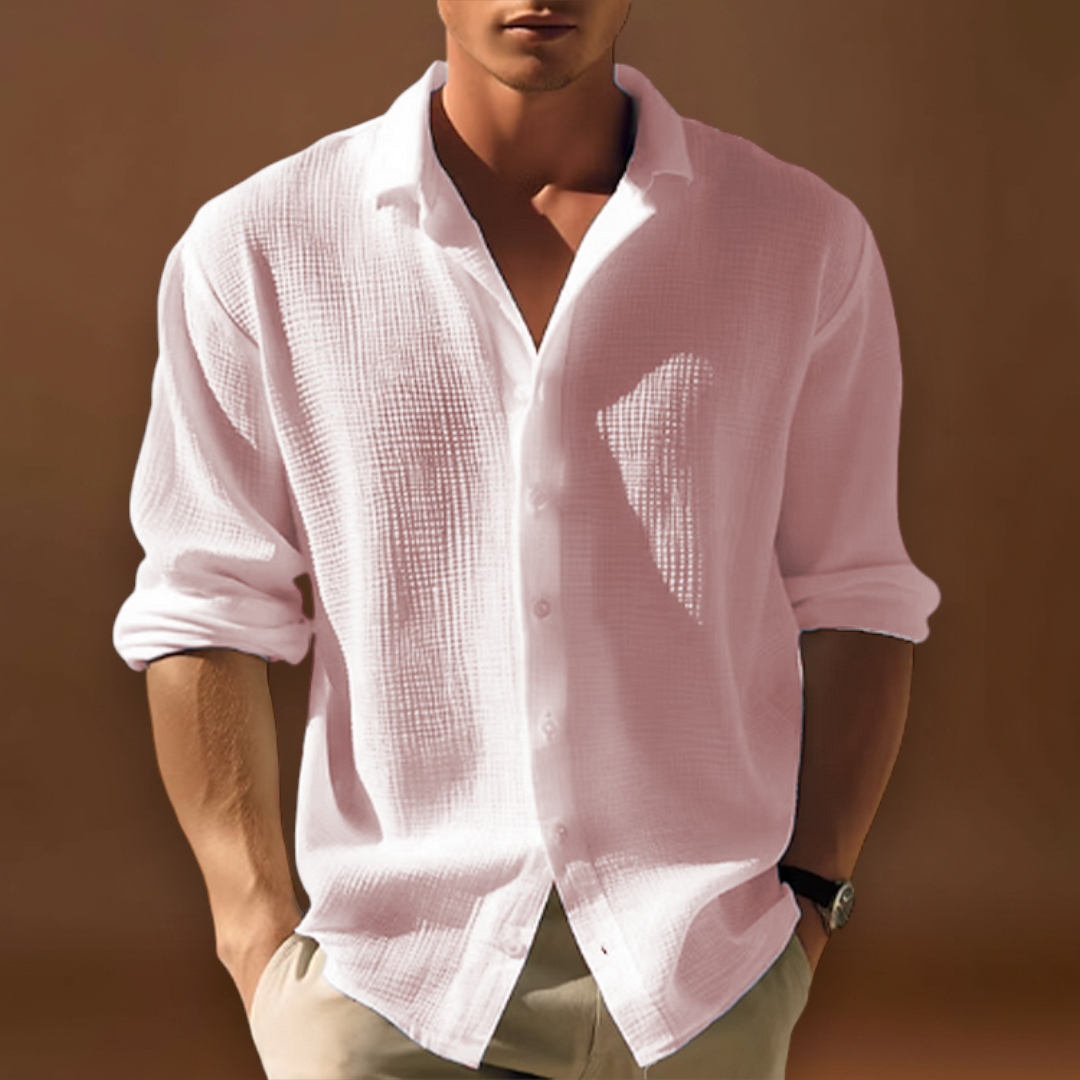 Camisa - Frente com Botões & Barra Curvada com Mangas Ajustáveis