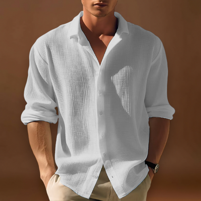 Camisa - Frente com Botões & Barra Curvada com Mangas Ajustáveis