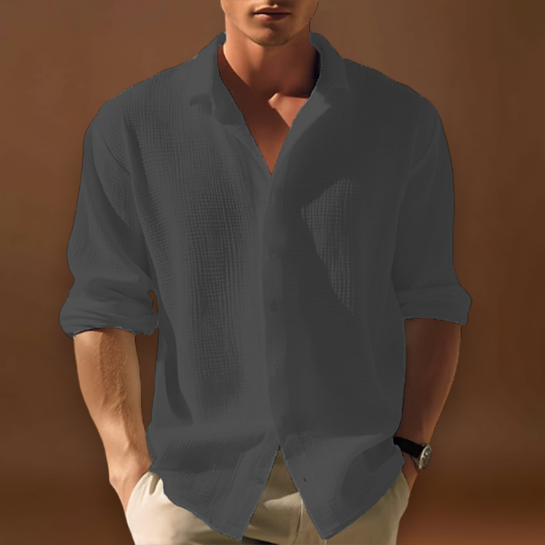 Camisa - Frente com Botões & Barra Curvada com Mangas Ajustáveis