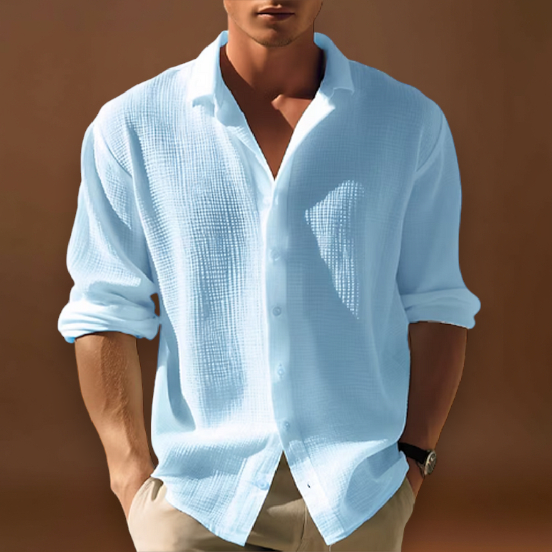 Camisa - Frente com Botões & Barra Curvada com Mangas Ajustáveis