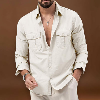 Camisa - Bolsos Cargo E Fecho De Botão Para Conforto Térmico