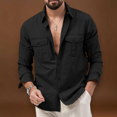 Camisa - Bolsos Cargo E Fecho De Botão Para Conforto Térmico