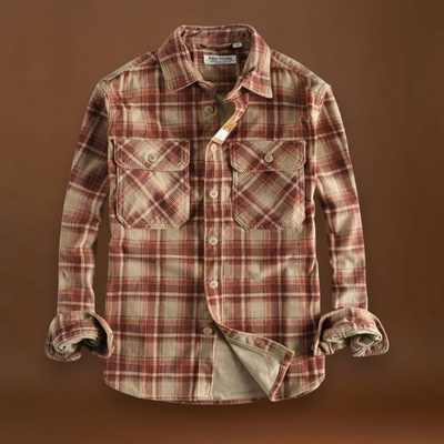 Camisa - Mistura de Corduroy com Botões à Frente e Forma Relaxada