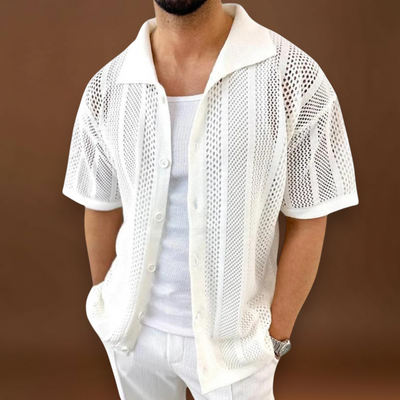 Camisa – Crochê de Manga Curta & Arrefecimento Respirável