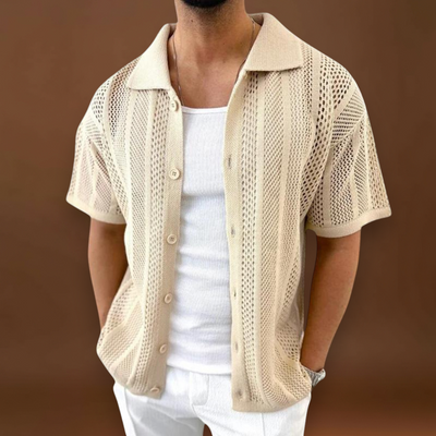 Camisa – Crochê de Manga Curta & Arrefecimento Respirável