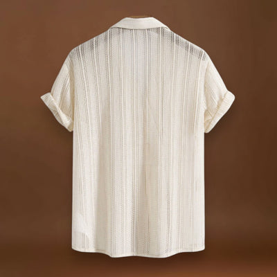 Camisa - Gola Canelada & Mistura de Poliéster Leve