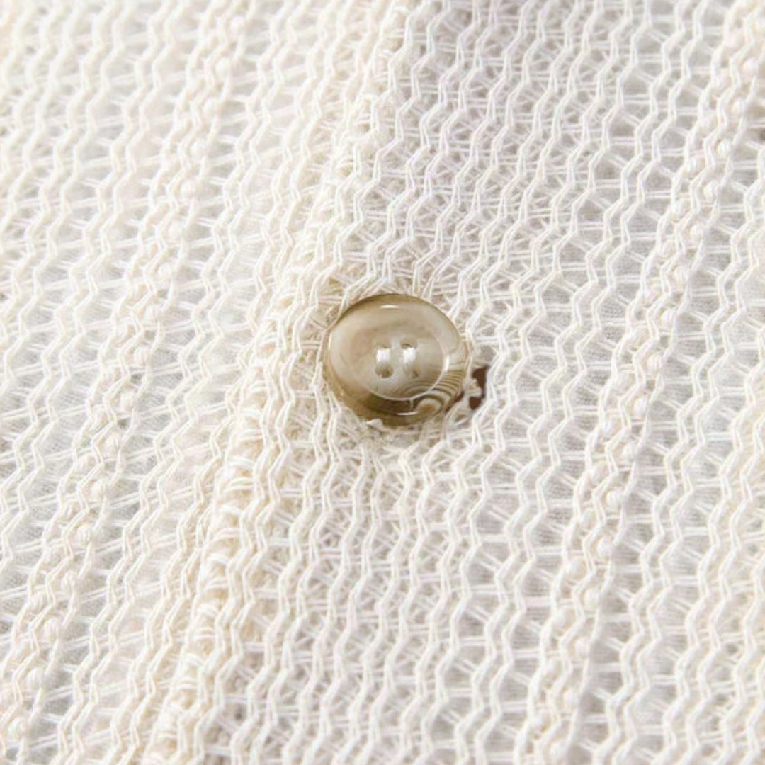 Camisa - Gola Canelada & Mistura de Poliéster Leve