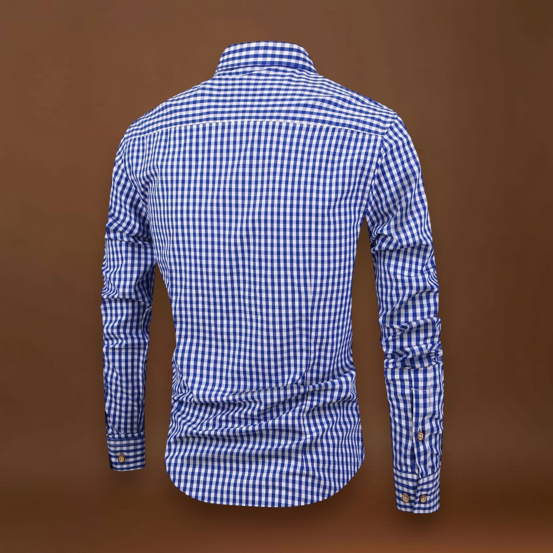 Camisa - Xadrez e Mistura Suave para Movimento Natural