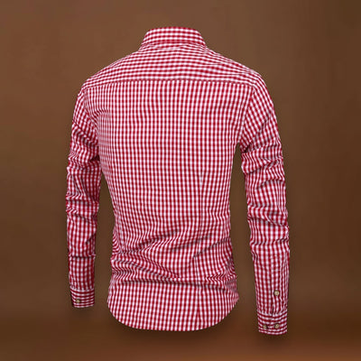 Camisa - Xadrez e Mistura Suave para Movimento Natural