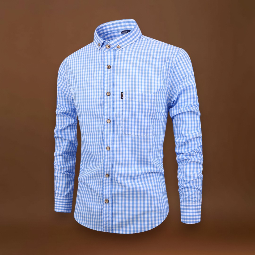 Camisa - Xadrez e Mistura Suave para Movimento Natural