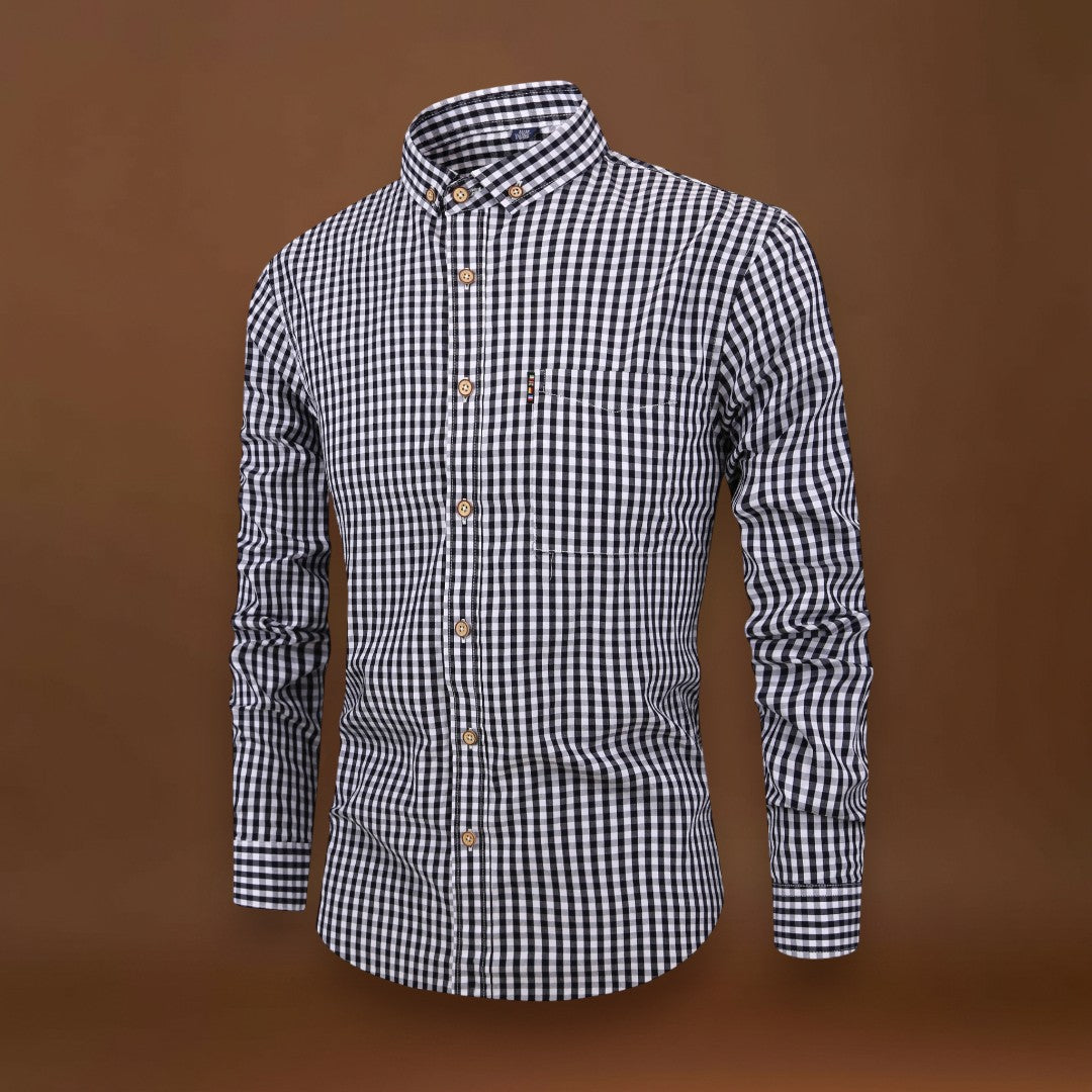 Camisa - Xadrez e Mistura Suave para Movimento Natural