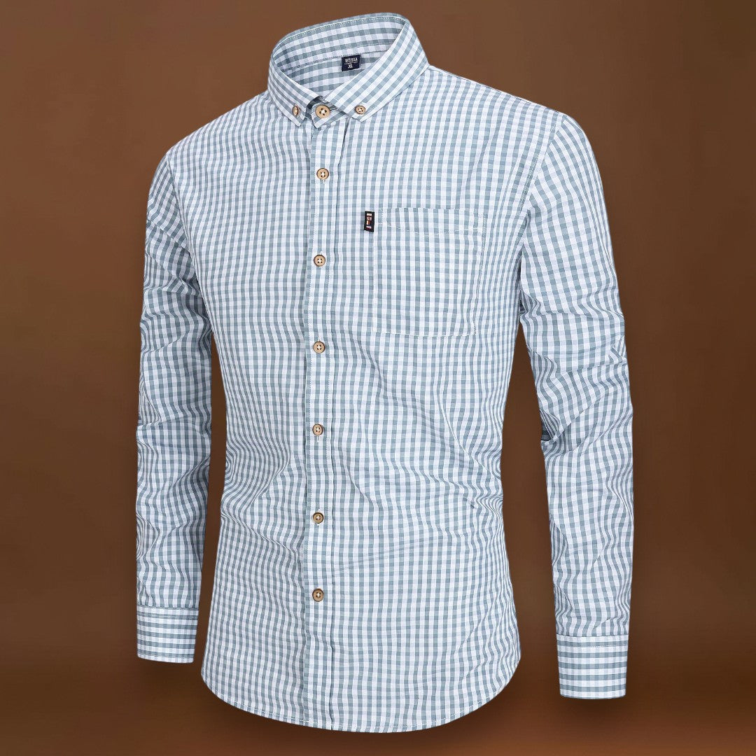 Camisa - Xadrez e Mistura Suave para Movimento Natural